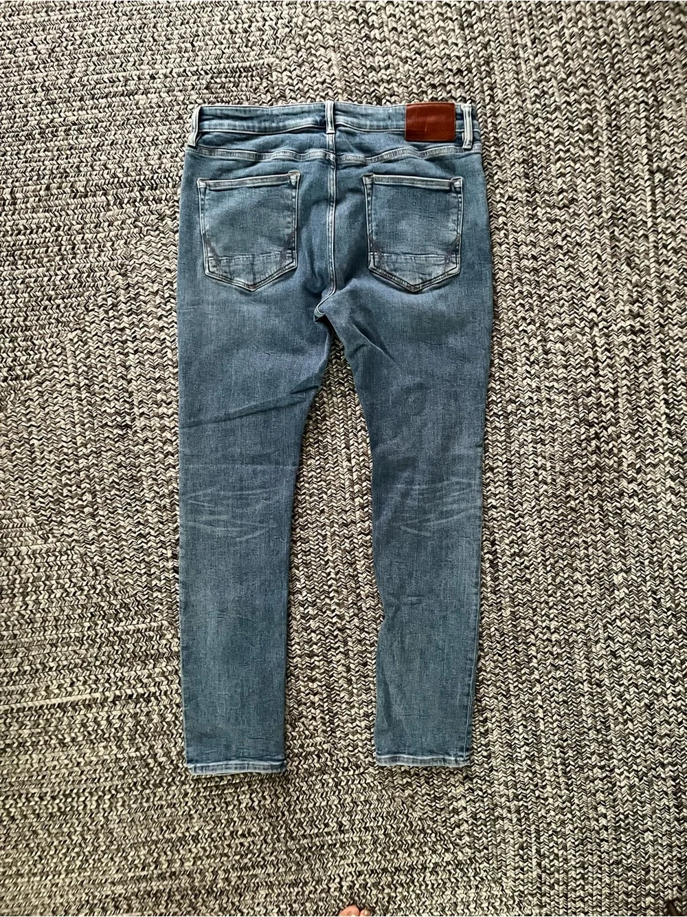 AllSaints Cigarette Slim light wash blue Jeans men’s 36” stretch denim - Picture 2 of 10